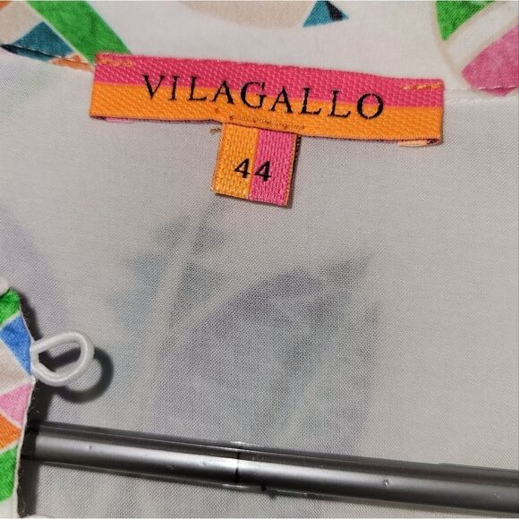 VILAGALLO Tropical Shirt Dress - Size 44 US 12 Palm Trees - Picture 3 of 9